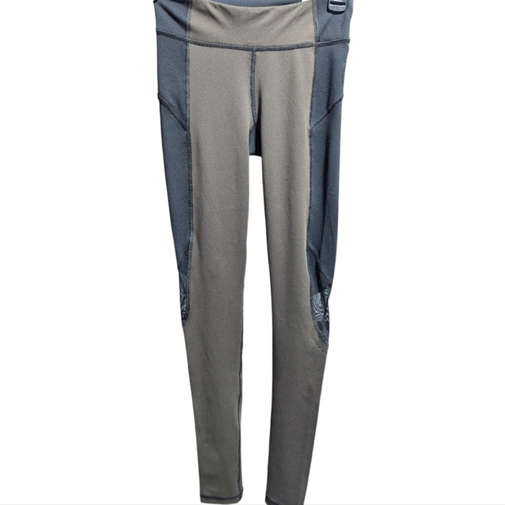 Live love Dream Women Juniors Active Leggings XS Brown Mesh Detail W-276